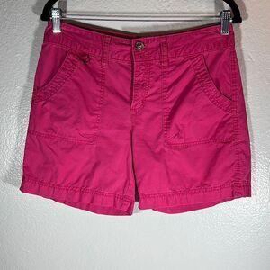 G.H. Bass & CO Women's 2 Button Closure Loose Fit Cotton Shorts Pink Size 4